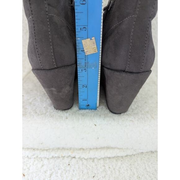 DOLCE VITA Ankle Boots Women 7 Wedge Cocoa Brown Faux Suede Laceup - Picture 8 of 11